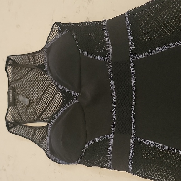 La Perla double split goth fishnet sheer  bodice long slip gown size small - Picture 8 of 13